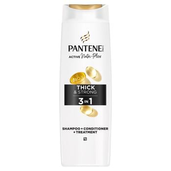 Шампунь Pantene Pro-V Active Nutri-Plex 3в1 Густые и сильные 325мл - купить, цены на МегаМаркет - фото 1