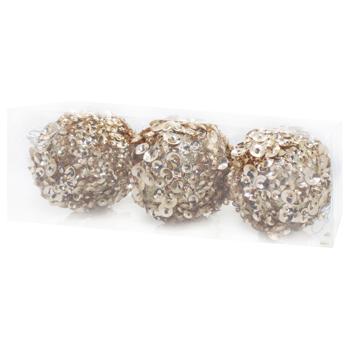 Gold Christmas Balls 8cm 3pcs - buy, prices for COSMOS - photo 2