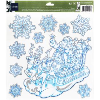 Actuel Blue New Year's Theme Removable Stickers 33x29mm in assortment - buy, prices for - photo 3