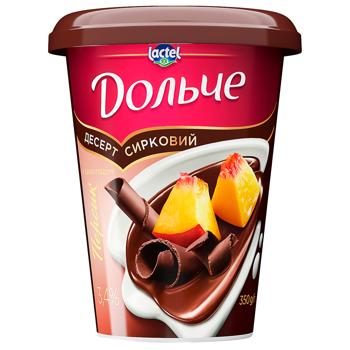 Dolce Peach and Chocolate Flavored Cottage Cheese Dessert 3.4% 350g - buy, prices for - photo 1