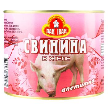 Свинина тушкована Пан Іван в желе 525г - купити, ціни на ULTRAMARKET - фото 1