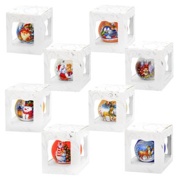 ASK Glass Christmas Tree Bulb with an Artistic Pattern 80mm