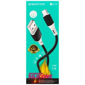 Кабель Borofone BX79 Silicone USB Type-C 3A чорний - купити, ціни на ЕКО Маркет - фото 2