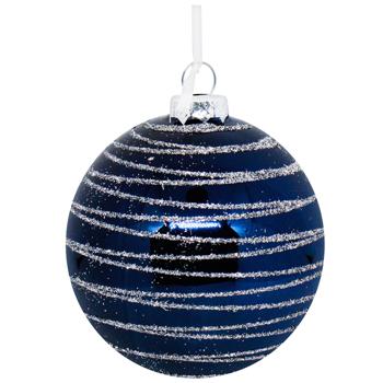 Christmas Tree Glass Ball with Stripes 8cm in assortment - buy, prices for METRO - photo 4