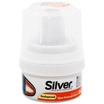 Крем-блеск Silver для обуви бесцветный 50мл