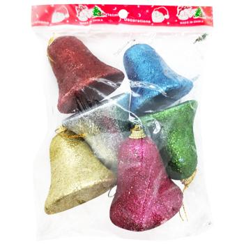 Bells Multicolored Christmas Tree Decoration 6pcs - buy, prices for - photo 3