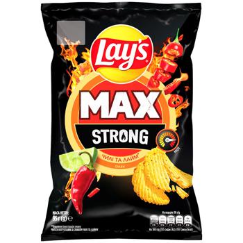 Чипсы Lay's Strong картофельные со вкусом чили и лайма 95г - купить, цены на МегаМаркет - фото 1