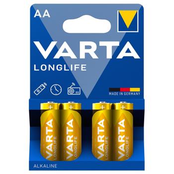 Батарейка VARTA Longlife Alkaline AA BLI 4шт - купити, ціни на КОСМОС - фото 1