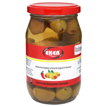 Оливки Eker 360мл зел. фарш. перцем скл И438 (Туреччина) - купити, ціни на КОСМОС - фото 1