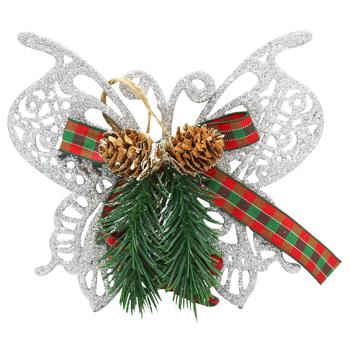 Stolyar Butterfly with Silver Decor Decoration 15x15cm