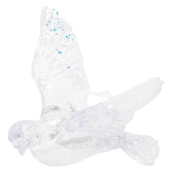 Підвіска ялинкова Пташка 12*8,5см срібні блискітки