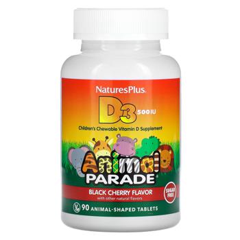 Nature's Plus Animal Parade Black Cherry Flavored Children's Vitamin D3 500 IU 90 chewables - buy, prices for Biotus - photo 1