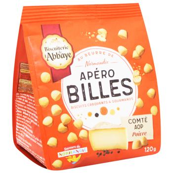 Печенье Biscuiterie de L'abbaye Apero Billes с сыром конте 120г - купить, цены на WINETIME - фото 2