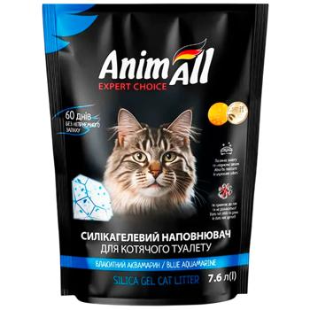 Наполнитель гигиенический AnimAll Голубой аквамарин для кошек силикагелевый 7,6л