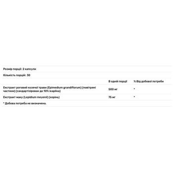 Puritan's Pride Horny Goat Weed with Maca 500/75mg 60 capsules - buy, prices for Biotus - photo 2