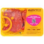 Стейк #ЦЕМ'ЯСО в маринаде с клюквой из свиной корейки на кости охлажденный ~1кг