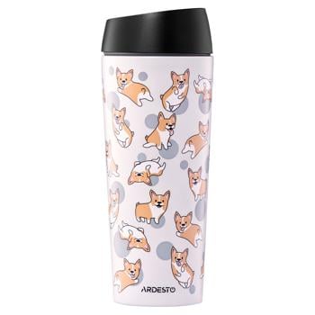 Термокружка Ardesto Coffee Time Corgi серая 450мл - купить, цены на - фото 2