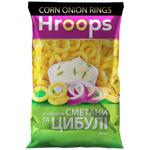 Hroops Corn Snacks with Onion and Sour Cream Flavor 50g