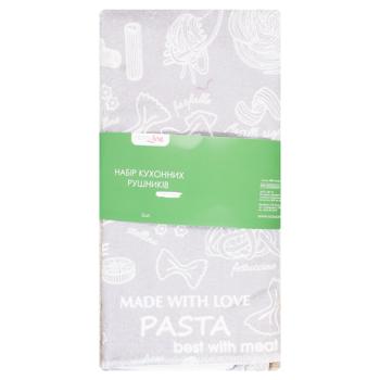Набір кухонних рушників Home Line світло-сірий 40*60см 2шт - купити, ціни на За Раз - фото 1
