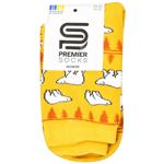 Шкарпетки жіночі Premier Socks махра ведмеді гірчичні розмір 23-25