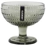 Ardesto Verbena Glass Gray Cream Bowl 12cm