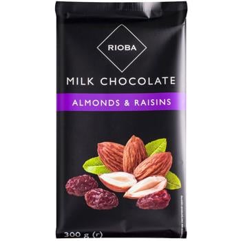 Rioba Milk Chocolate with Almonds and Raisins 300g