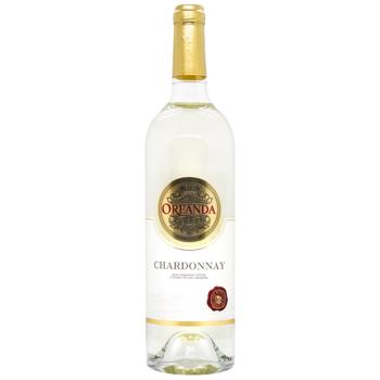 Вино Oreanda Chardonnay белое сухое 9,5-14% 0,75л - купить, цены на МегаМаркет - фото 1