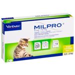 Таблетка для котів Virbac Milpro від 0,5 до 2кг для лікування гельмінтозів 4 мг/10 мг 1шт
