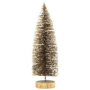 Gold and White Decorative Christmas Tree on Wooden Stand 8*25cm - buy, prices for MegaMarket - photo 1