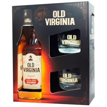 Віскі Old Virginia 40% 0,7л + 2 склянки - купити, ціни на Восторг - фото 1