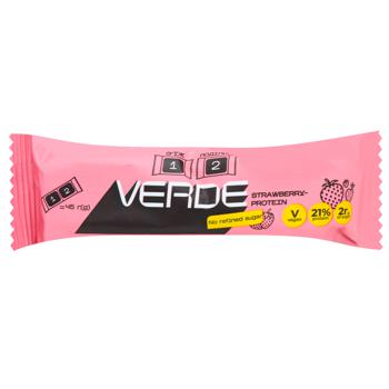 Verde Strawberry-Protein Bar 45g - buy, prices for COSMOS - photo 1