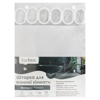 Шторка для ванной Eco Fabric с кольцами 180х180см серый - купить, цены на NOVUS - фото 1
