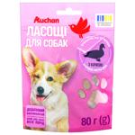 Ласощі для собак Auchan з качкою 80г