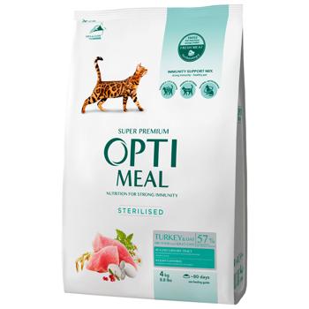 Optimeal Dry Food with Turkey and Oats for Sterilized Cats 4kg - buy, prices for MasterZoo - photo 1