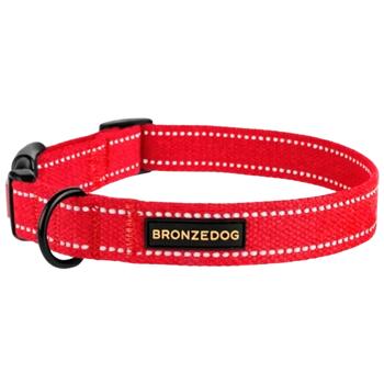 Barksi BronzeDog Сotton брезентовий нашийник для собак L - червоний - купить, цены на MasterZoo - фото 3