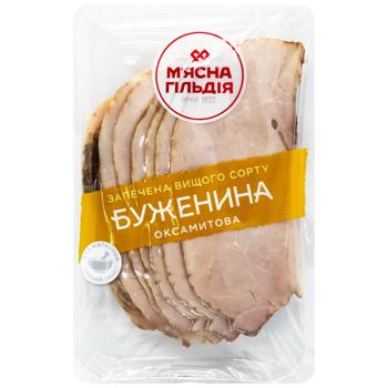 Буженина М'ясна Гільдія Оксамитова з пажитником запечена нарізка вагова - купити, ціни на Auchan - фото 2