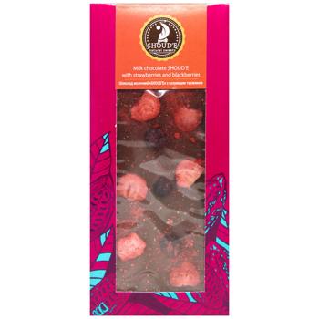 Шоколад молочний Shoud'e з полуницею та ожиною 100г - купити, ціни на КОСМОС - фото 1
