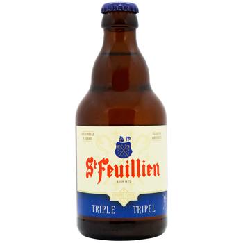 Пиво St-Feuillien Triple світле фільтроване 8,5% 0,33л - купити, ціни на WINETIME - фото 1