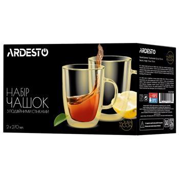 Чашки Ardesto Golden Moon з подвійними стінками 2шт 270мл - купити, ціни на ULTRAMARKET - фото 4