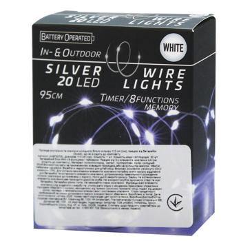 Гірлянда електрична Koopman зовнішня 3хАА 20 LED 1,1м холодний білий - купити, ціни на NOVUS - фото 1