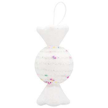 Прикраса Карамелька біла з бісерною стрічкою 19см - купити, ціни на МегаМаркет - фото 1