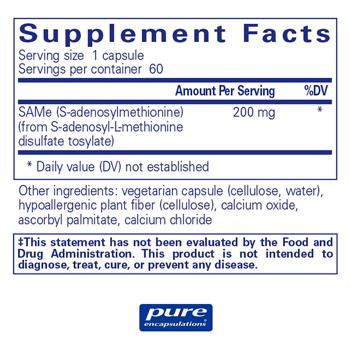 Pure Encapsulations SAMe S-Adenosylmethionine 200mg 60 capsules - buy, prices for Biotus - photo 2