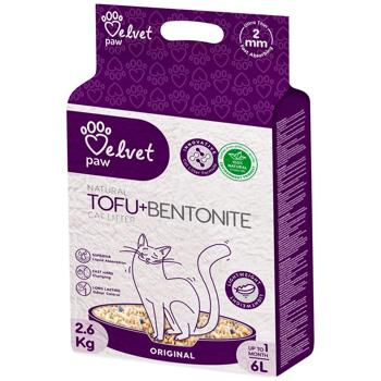 Velvet Paw TOFU Bentonite Original наповнювач для котячого туалету 6 л - без аромату - купить, цены на MasterZoo - фото 1