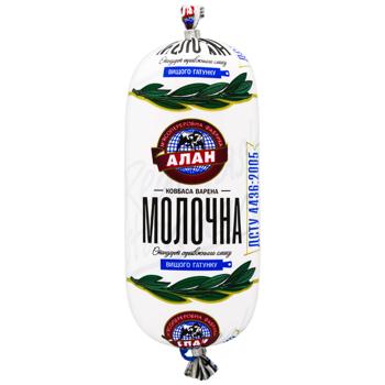 Alan Molochna Boiled Sausage High Grade 400g - buy, prices for EKO Market - photo 1