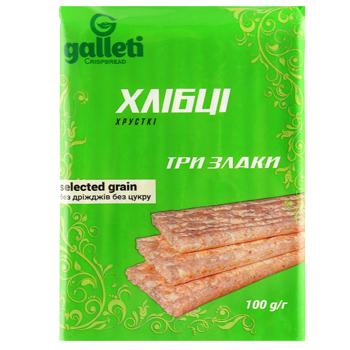 Galleti Three Cereals Crispbreads 100g - buy, prices for Za Raz - photo 1