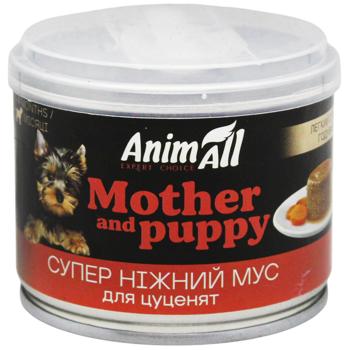 Корм вологий AnimAll Mother and Puppy Супер ніжний мус для цуценят 195г