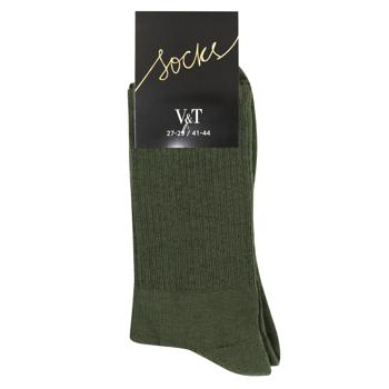 V&T Classic Men's Socks s.27-29 Khaki - buy, prices for NOVUS - photo 1