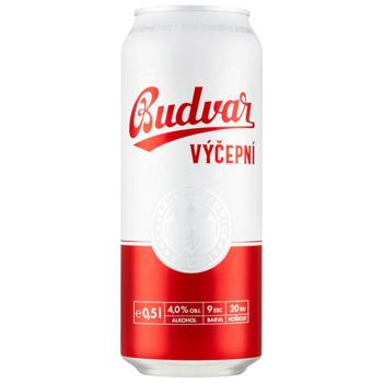 Пиво Budweiser Budvar Vycepni бочковое светлое 4% 0,5л