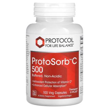 Витамин С Protocol for Life Balance ProtoSorb C 500 буферизованный некислотный 100 капсул - купить, цены на Biotus - фото 1
