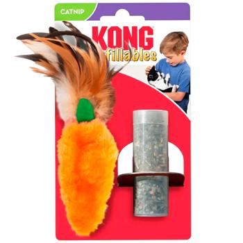 Игрушка мягкая для кошек Kong Refillables Морковь с перьями и кошачьей мятой 20,3х6,3см